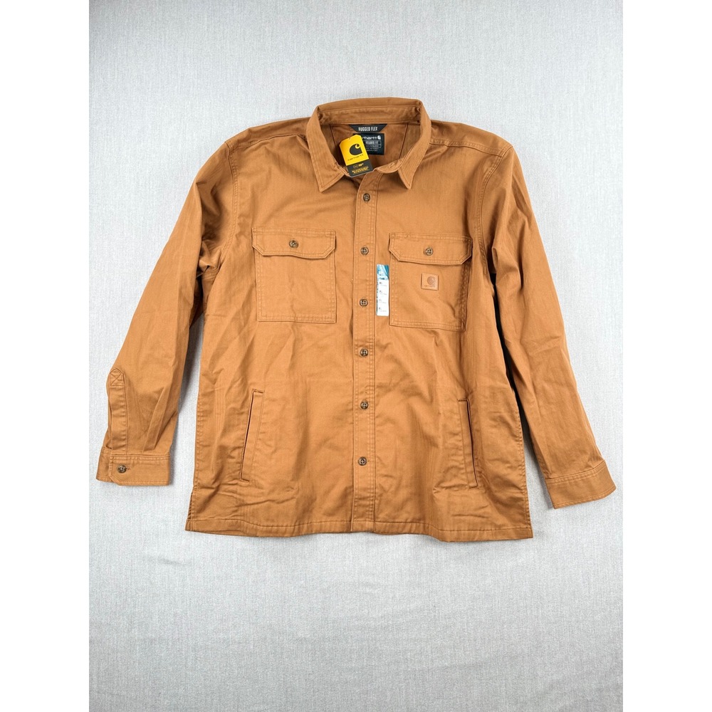 Carhartt Newcastle Shirt Jac Brown Rugged Flex Relaxed Fit XL TW7307-M